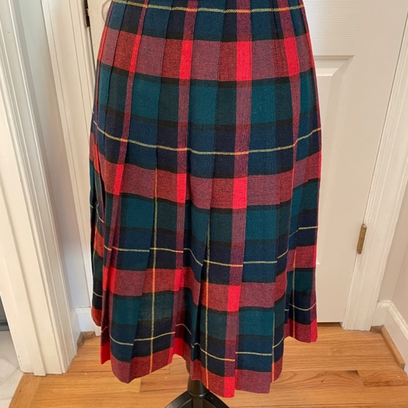 Vintage 1970’s Ann Steven’s NY Wrap Tartan Red Plaid Wool Skirt - Picture 3 of 9